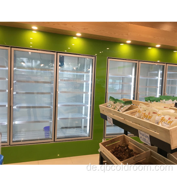 Supermarktkühlraum mit Glastür